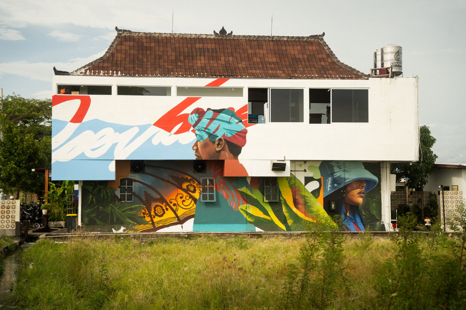 Open House Bali mural wall in full context