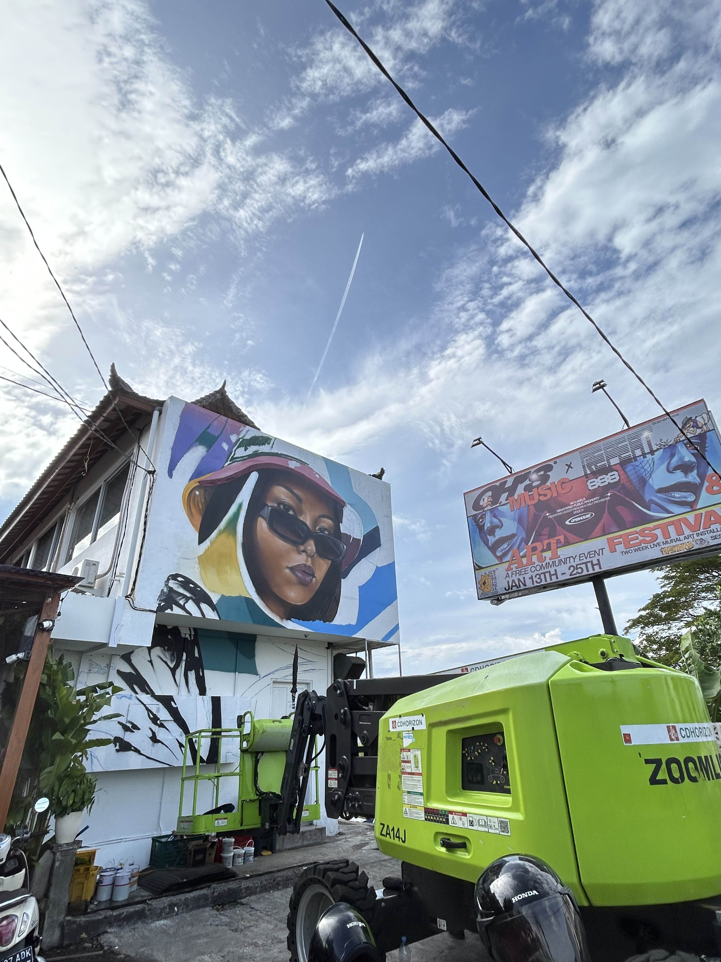Sketch stage of the Open House Bali mural