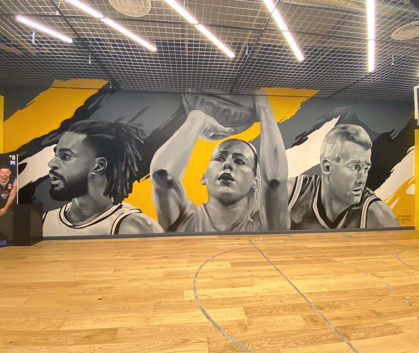 Rebel Sport court mural, wide view